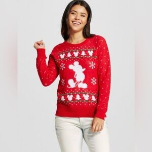 Disney Women's Festive Red Sweater 🌲🪅❤️❄️☃️